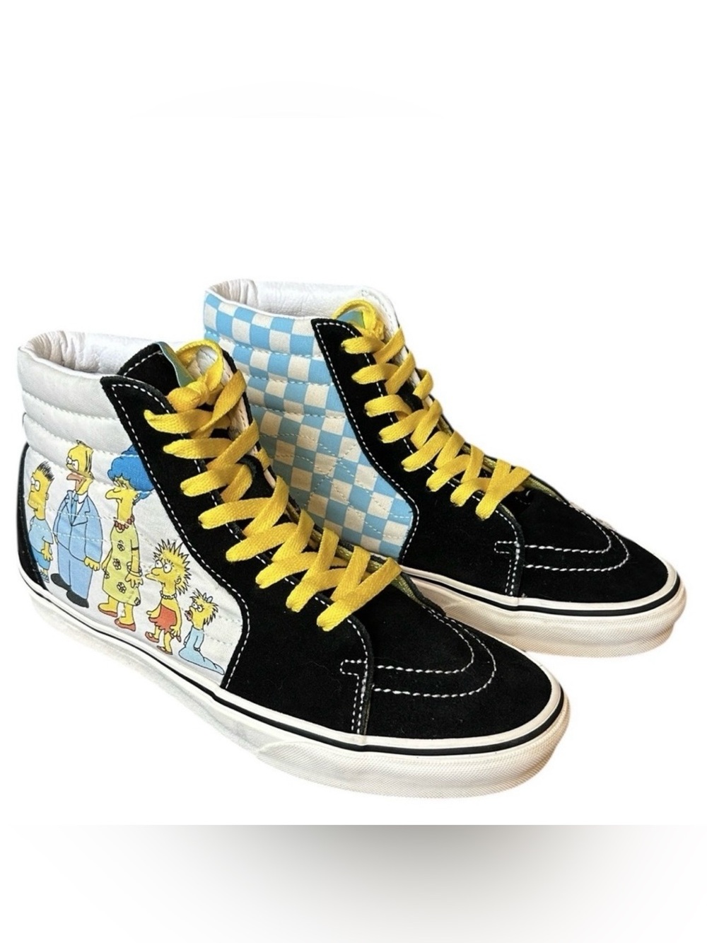VANS Sk8-Hi Simpsons Family 1987-2020  M 9 / W 10.5 Black Suede Checker Canvas